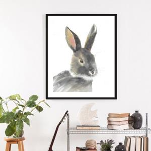 Queence Wanddecoratie Alexo met frame, zwart (1 stuk)