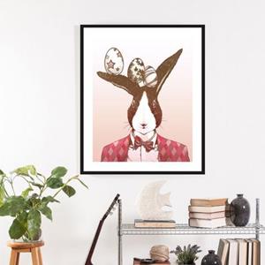 Queence Wanddecoratie Aferno met frame, wit (1 stuk)