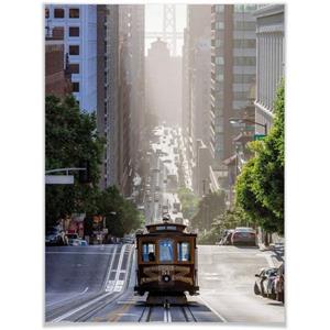 Wall-Art Poster "Cable Car San Francisco", Städte, (1 St.), Poster, Wandbild, Bild, Wandposter