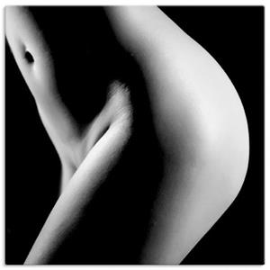Artland Artprint Mooie jonge naakte vrouw_zwart/wit als artprint op linnen, muursticker of poster in verschillende maten