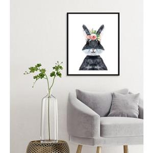 Queence Wanddecoratie Albino met frame, zwart (1 stuk)