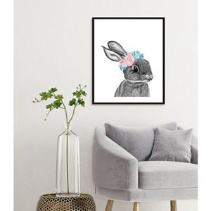 Queence Wanddecoratie Albert met frame, zwart (1 stuk)