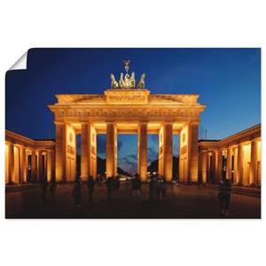 Artland Artprint Brandenburger Tor bij avondschemering als artprint van aluminium, artprint op linnen, muursticker of poster in verschillende maten