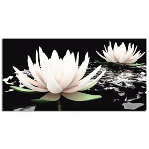 Artland Artprint Twee lotusbloemen op het water als artprint van aluminium, artprint op linnen, muursticker of poster in verschillende maten