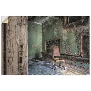 Artland Artprint Lost Place - eenzame stoel als artprint van aluminium, artprint op linnen, muursticker of poster in verschillende maten