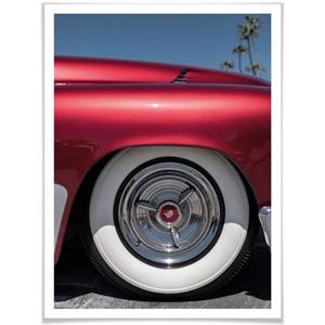 Wall-Art Poster Vintage auto rood retro oldtimer Poster, artprint, wandposter (1 stuk)