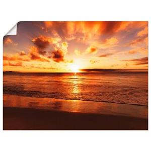 Artland Artprint Mooie zonsondergang strand als artprint van aluminium, artprint op linnen, muursticker of poster in verschillende maten