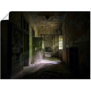 Artland Artprint Lost Place naargeestige hal deuren gang als artprint van aluminium, artprint op linnen, muursticker of poster in verschillende maten