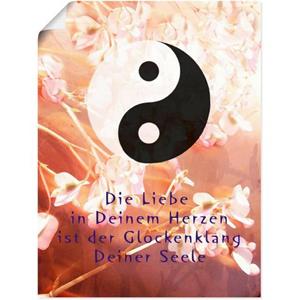 Artland Artprint Yin yang slag als artprint van aluminium, artprint op linnen, muursticker of poster in verschillende maten