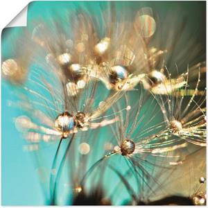 Artland Artprint Pluizenbol glanzend goud als artprint van aluminium, artprint op linnen, muursticker of poster in verschillende maten