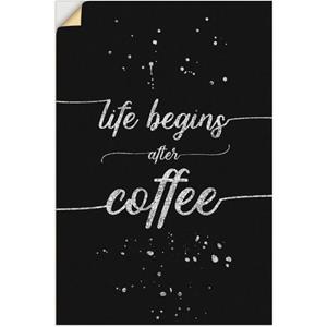 Artland Artprint Het leven begint na de koffie als artprint van aluminium, artprint op linnen, muursticker of poster in verschillende maten
