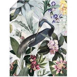 Artland Artprint Vintage kraanvogel als artprint van aluminium, artprint op linnen, muursticker of poster in verschillende maten