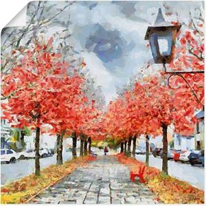 Artland Artprint Rode bank als artprint van aluminium, artprint op linnen, muursticker of poster in verschillende maten