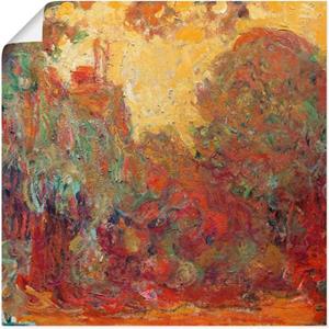 Artland Artprint Het huis in Giverny compositie in rood als artprint op linnen, muursticker of poster in verschillende maten