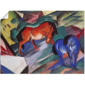 Artland Artprint Rood en blauw paard. 1912 als artprint op linnen, muursticker of poster in verschillende maten