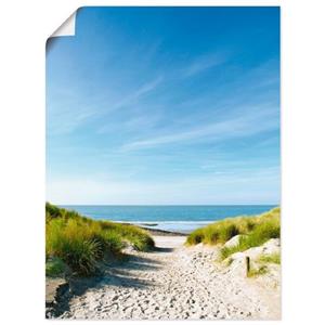 Artland Artprint Strand met duinen en weg naar het water als artprint van aluminium, artprint op linnen, muursticker of poster in verschillende maten