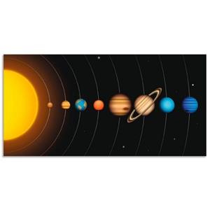 Artland Artprint Vector zonnestelsel met planeten als artprint van aluminium, artprint op linnen, muursticker of poster in verschillende maten