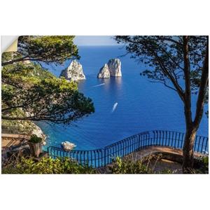 Artland Artprint Faraglione-rots op capri, Italië als artprint van aluminium, artprint op linnen, muursticker of poster in verschillende maten