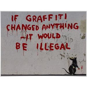 Wall-Art Poster "Straßenkunst If graffiti changed anything", Graffiti, (1 St.), Poster, Wandbild, Bild, Wandposter