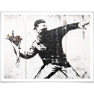 Wall-Art Poster "Graffiti Bilder Der Blumenwerfer", Menschen, (1 St.), Poster, Wandbild, Bild, Wandposter