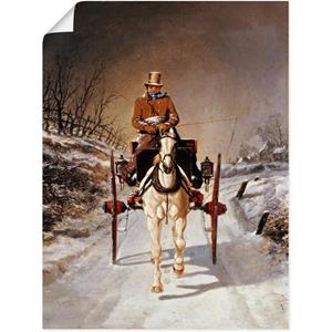 Artland Artprint Winterse koetsrit. 1862 als artprint op linnen, muursticker of poster in verschillende maten