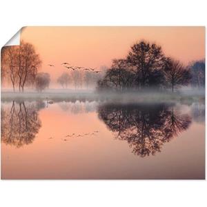 Artland Artprint Vroege ochtend aan het meer.... als artprint op linnen, muursticker of poster in verschillende maten