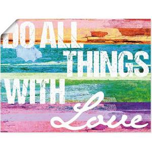 Artland Artprint Doe alles met liefde als artprint van aluminium, artprint op linnen, muursticker of poster in verschillende maten