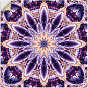 Artland Artprint Mandala ster paars als artprint van aluminium, artprint op linnen, muursticker of poster in verschillende maten