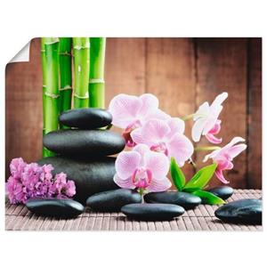 Artland Artprint Spa concept zen stenen orchideeën als artprint van aluminium, artprint op linnen, muursticker of poster in verschillende maten
