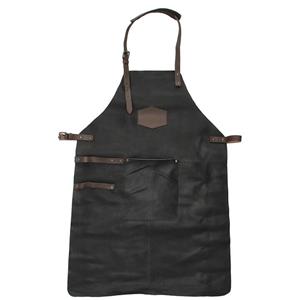 Hide en Stitches Lederen Kook/BBQ Schort Zwart