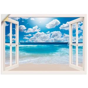 Artland Artprint Blik uit het venster Geweldig strandlandschap als artprint op linnen, muursticker of poster in verschillende maten