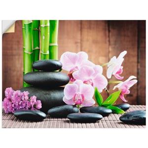 Artland Artprint Spa concept zen stenen orchideeën als artprint van aluminium, artprint op linnen, muursticker of poster in verschillende maten