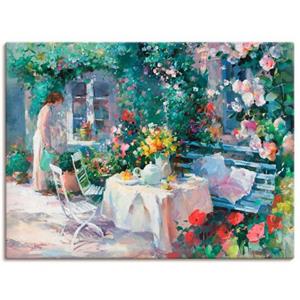 Artland Artprint Theetijd in de tuin als artprint op linnen, muursticker of poster in verschillende maten