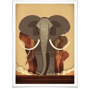 Wall-Art Poster Elephants Poster, artprint, wandposter (1 stuk)