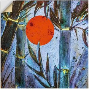Artland Artprint Bamboe in blauw licht als artprint van aluminium, artprint op linnen, muursticker of poster in verschillende maten