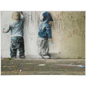 Wall-Art Poster "Graffiti Bilder Boys drawing", Menschen, (1 St.), Poster, Wandbild, Bild, Wandposter