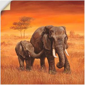 Artland Artprint Olifanten II als artprint van aluminium, artprint op linnen, muursticker of poster in verschillende maten