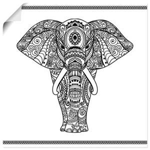 Artland Artprint Olifant in mandala als artprint van aluminium, artprint op linnen, muursticker of poster in verschillende maten