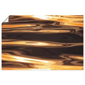 Artland Artprint Gouden water van de zee als artprint van aluminium, artprint op linnen, muursticker of poster in verschillende maten