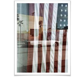 Wall-Art Poster Vlag Amerika Reflection VS Poster, artprint, wandposter (1 stuk)