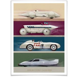 Wall-Art Poster Record Cars Poster, artprint, wandposter (1 stuk)