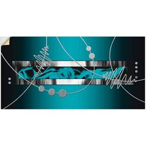 Artland Artprint Zilver abstract op petrol als artprint van aluminium, artprint op linnen, muursticker of poster in verschillende maten