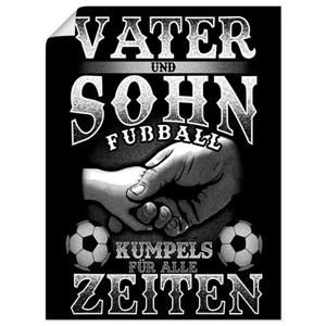 Artland Artprint Vader en zoon voetbal kameraden als artprint van aluminium, artprint op linnen, muursticker of poster in verschillende maten