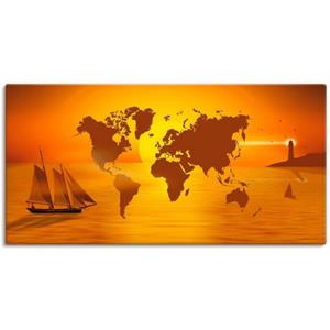 Artland Artprint op linnen Reis om de wereld gespannen op een spieraam