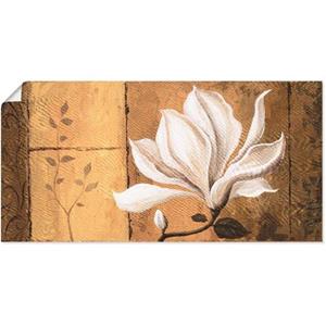 Artland Artprint Magnolia aan goud/bruin als artprint van aluminium, artprint op linnen, muursticker of poster in verschillende maten