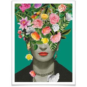 Wall-Art Poster "Frida Kahlo Floral", Schriftzug, (1 St.)