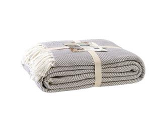 H.G. Hahn Haustextilien Tagesdecke Hahn Plaid Wohndecke Tagesdecke mit Fransen 220x250 sand beige 515001, 