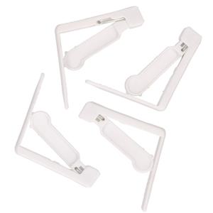 20x Tafelkleed klemmen wit 5 x 5 cm kunststof -