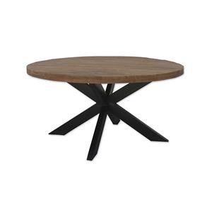 Livingfurn Ronde Eettafel Rocky Mangohout en staal, 140cm