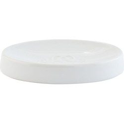 Clayre & Eef Zeepbakje 12 cm Wit Keramiek Rond Zeephouder